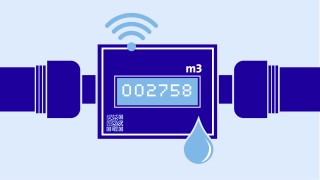 Illustration eines digitalen Funkwasserzählers